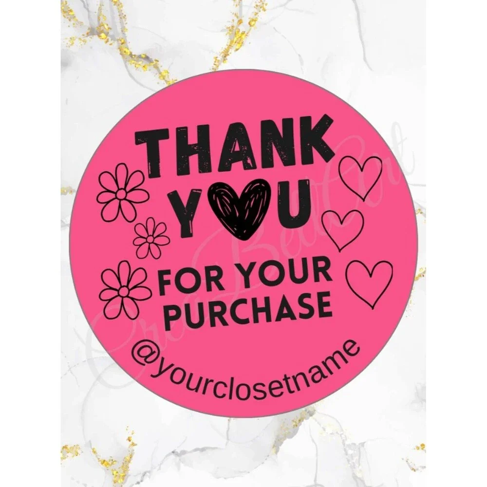 100 Thank you Stickers Thermal 2